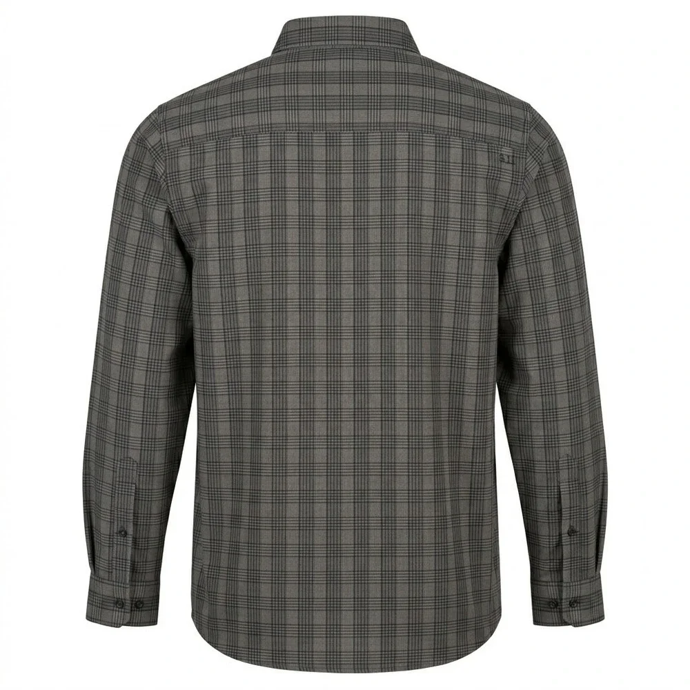 NEW 5.11 Tactical Men's LARGE Peak Long Sleeve Plaid Shirt Gray - Picture 10 of 11